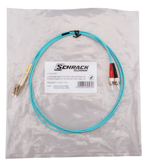 Patchcablu duplex LC/ST, 50/125µm OM3, LS0H-3, aqua, 10m_2