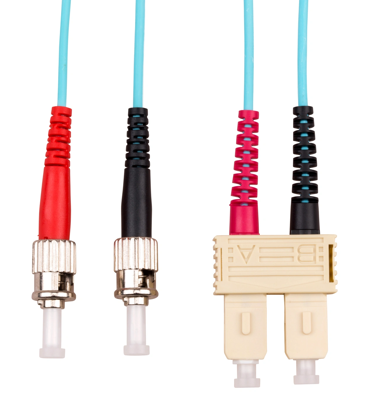 Patchcablu duplex ST/SC, 50/125µm OM3, LS0H-3, aqua, 2m