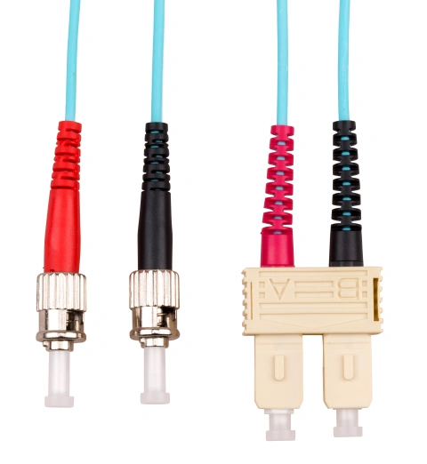 Patchcablu duplex ST/SC, 50/125µm OM3, LS0H-3, aqua, 2m