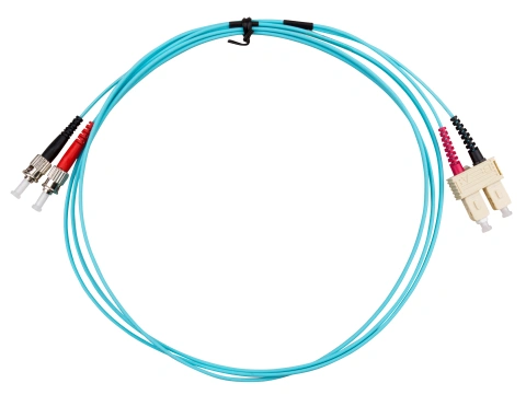 Patchcablu duplex ST/SC, 50/125µm OM3, LS0H-3, aqua, 5m_1