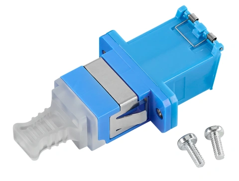 Cuplor FO LC-Dupl,Plastic,Singlemode,zirconiu,flanșă,albastr