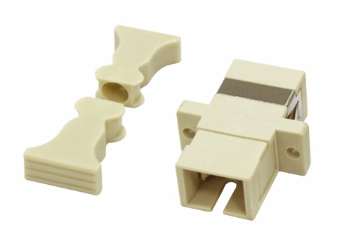 Cuplor FO SC-Simpl,plastic,Multimode,fosfor-bronz,flanșă,gri