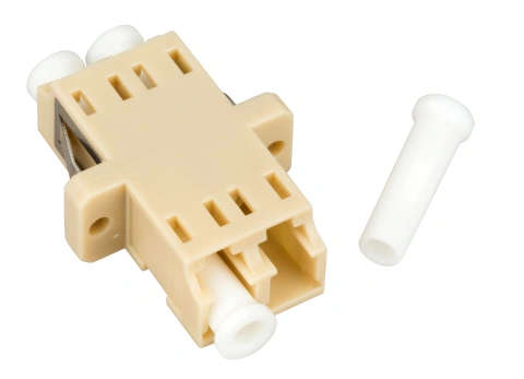 Cuplă LC Duplex,Plastic,Multimode,zirc.,cu flanşă,bej,ECO_3