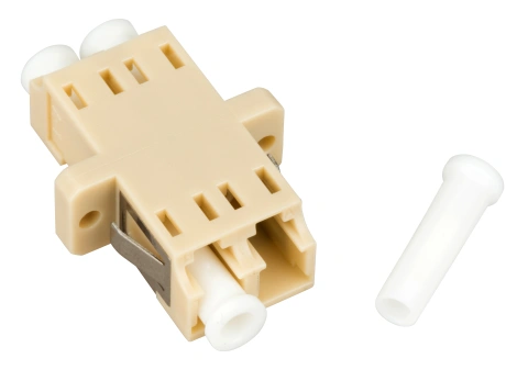 Cuplă LC Duplex,Plastic,Multimode,zirc.,cu flanşă,bej,ECO_4