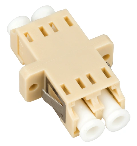 Cuplă LC Duplex,Plastic,Multimode,zirc.,cu flanşă,bej,ECO_1