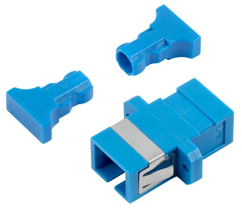 Cuplă SC Simplex,Plastic,Singlemode,zirc.,flanşă,albstr.ECO_2