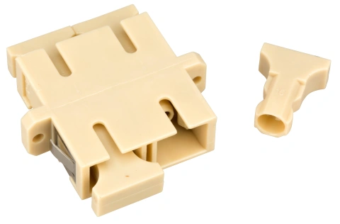 Cuplă SC Duplex,Plastic,Multimode,fosfo bronz,flanşă,bej,ECO_4