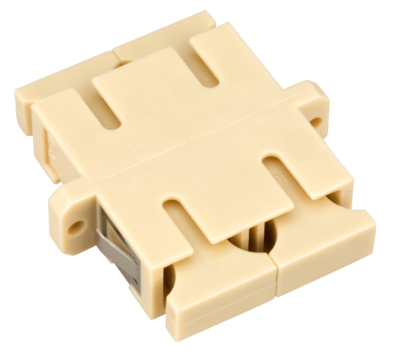 Cuplă SC Duplex,Plastic,Multimode,fosfo bronz,flanşă,bej,ECO