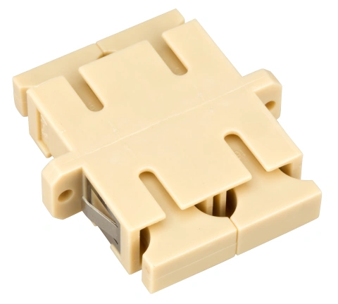 Cuplă SC Duplex,Plastic,Multimode,fosfo bronz,flanşă,bej,ECO