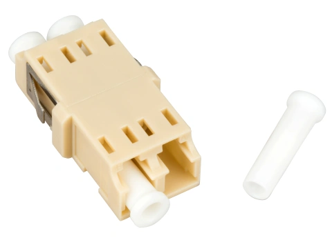 Cuplă LC Duplex,Plastic,Multimode,zirc.,fără flanşă,bej,ECO_4