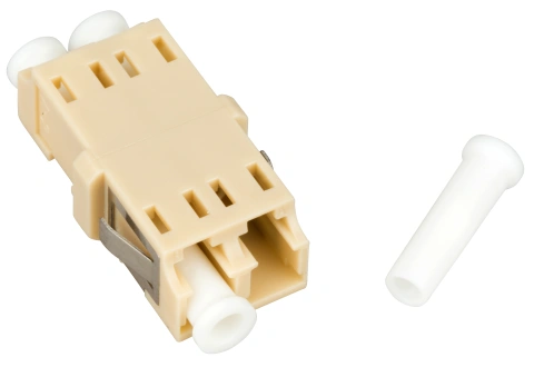 Cuplă LC Duplex,Plastic,Multimode,zirc.,fără flanşă,bej,ECO