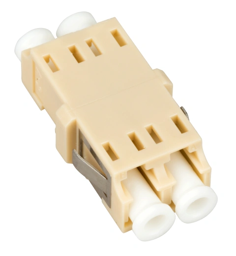 Cuplă LC Duplex,Plastic,Multimode,zirc.,fără flanşă,bej,ECO_1