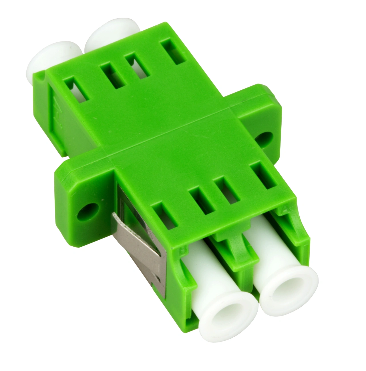Cuplă LC/APC Duplex,Plastic,Singlemode,zirc.,flanşă,verdeECO