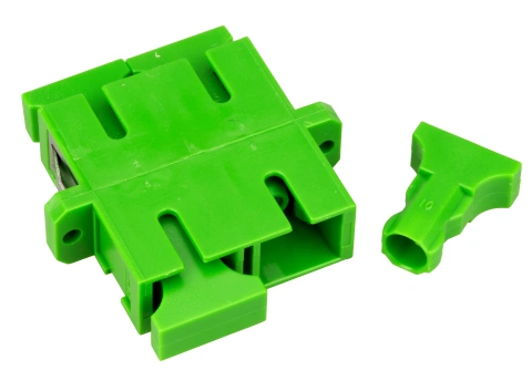 Cuplă SC/APC Duplex,Plastic,Singlemode,zirc.,flanşă,verdeECO_4