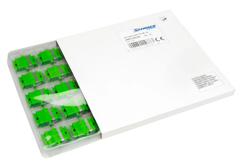 Cuplă SC/APC Duplex,Plastic,Singlemode,zirc.,flanşă,verdeECO_2