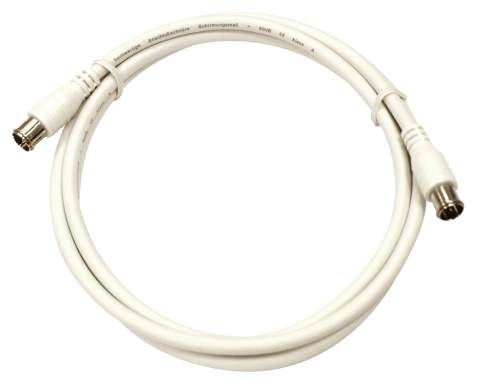 Patchcablu coaxial S4H, 2xF-Quick  >90dB, alb,  3,5m