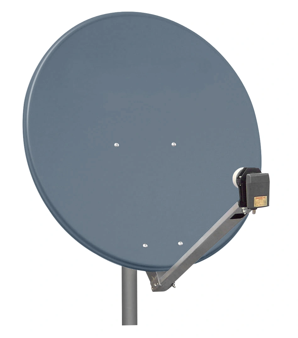 Antenă satelit 80cm/75,Alu.,39dB,sup.plia.LNB incl.,antracit