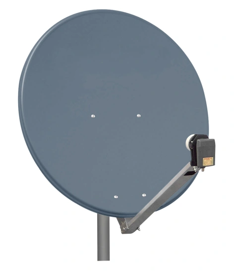 Antenă satelit 80cm/75,Alu.,39dB,sup.plia.LNB incl.,antracit