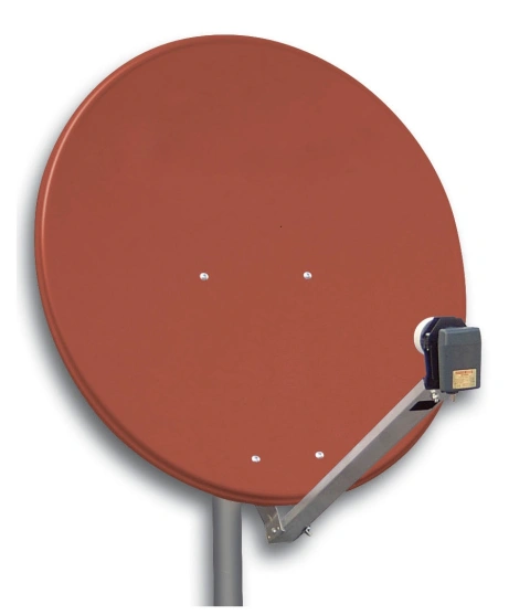 Antenă satelit 80cm/75,Alu.,39dB,sup.plia.LNB incl.,roşu