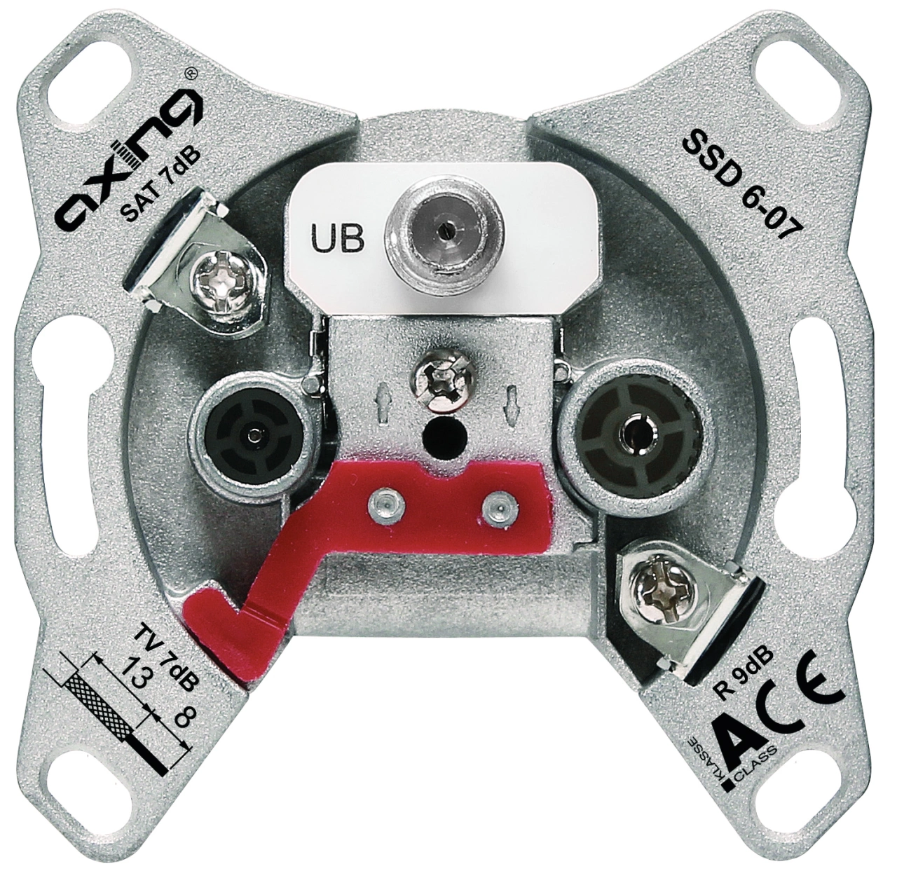 Priză term.3port. Unicable 7dB,Cl.A,fără ramă,SSD 6-07