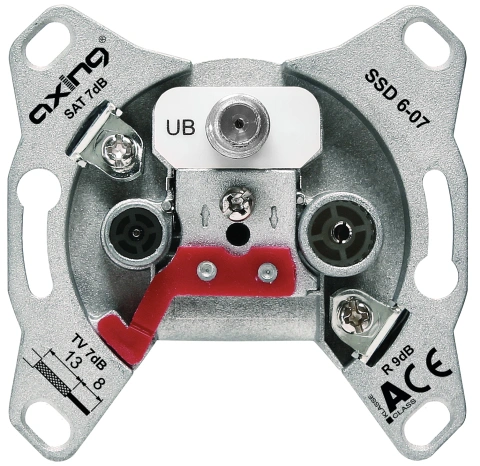 Priză term.3port. Unicable 7dB,Cl.A,fără ramă,SSD 6-07