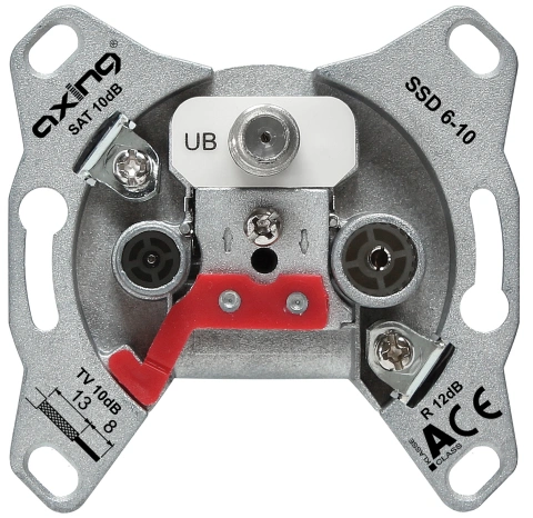 Priză trec.3port. Unicable 10dB,Cl.A,fără ramă,SSD 6-10