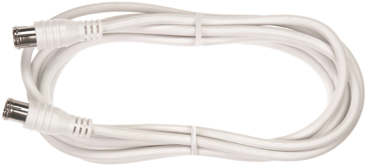 Patchcablu coaxial 2xF-Quick drepte,Cl.A,alb,1.5m,SAK 151-02