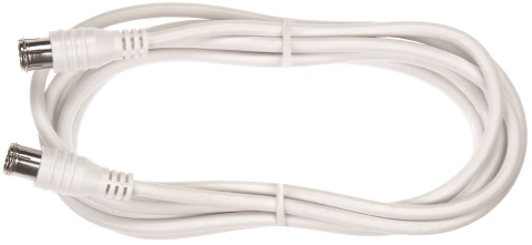 Patchcablu coaxial 2xF-Quick drepte,Cl.A,alb,1.5m,SAK 151-02