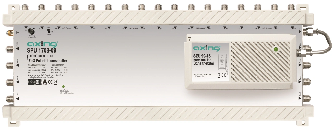 Multiswitch 17 IN 8 OUT pt. LNB Quattro+Quad,SPU 1708-09