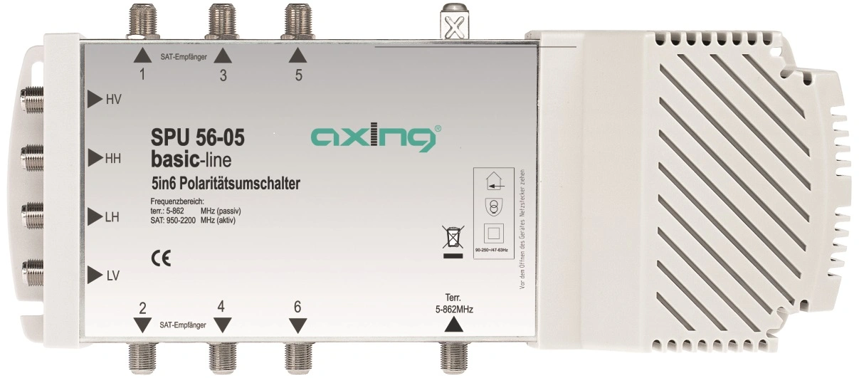 Multiswitch 5 IN 6 OUT pt. LNB Quattro+Quad,SPU 56-05