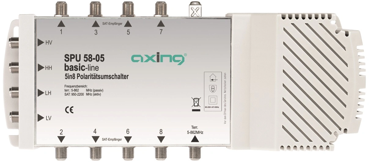 Multiswitch 5 IN 8 OUT pt. LNB Quattro+Quad,SPU 58-05