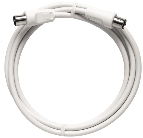 Patchcablu coax.IEC-T/IEC-M,dr.,Cl.A,alb,2.5m,BAK 250-90
