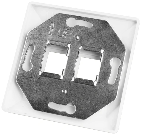 Priză pt. 2 module TOOLLESS LINE, 80x80mm, drept, RAL9010_3