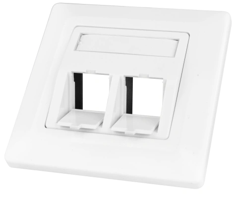 Priză pt. 2 module TOOLLESS LINE, 80x80mm, înclinat, RAL9010
