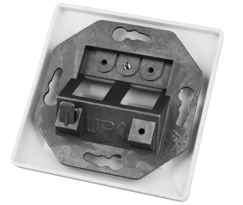 Priză pt. 2 module TOOLLESS LINE, 80x80mm, înclinat, RAL9010_2