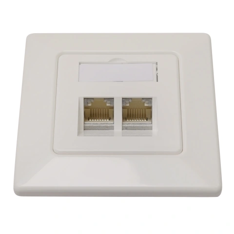 Priză date Cat6, ecranat, 2xRJ45, 10GB Class Ea
