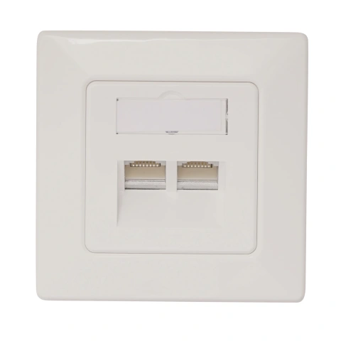 Priză date Cat6, ecranat, 2xRJ45, 10GB Class Ea_6