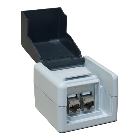 Doză de perete IP44/IP20 goală pt. 2 module, negru/gri_7