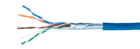 Cablu F/UTP Cat.5e, 4x2xAWG24/1, LS0H, Eca, albastru, cutie