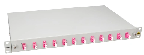 Splicebox, 4 fibre,LC,50/125µm OM4, culisant,19",1UV , ECO