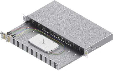 Splicebox, 4 fibre,SC,50/125µm OM2, culisant,19",1UV