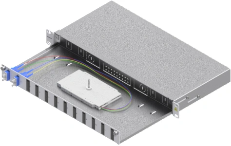 Splicebox, 4 fibre,SC, 9/125µm OS2, culisant,19",1UV