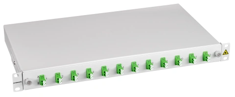 Splicebox, 4 Fibre, LC/APC, 9/125µm OS2, 19", 1U,Class C
