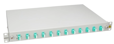 Splicebox, 8 fibre,LC,50/125µm OM3, culisant,19",1UV , ECO