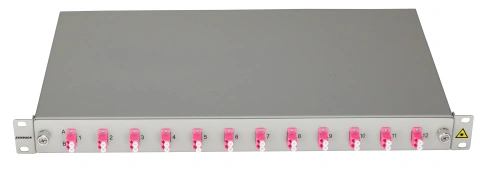 Splicebox, 8 fibre,LC,50/125µm OM4, culisant,19",1UV , ECO_2