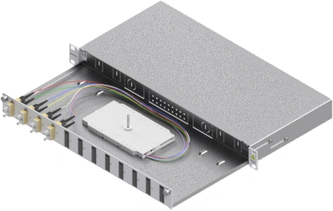 Splicebox, 8 fibre,SC,50/125µm OM2, culisant,19",1UV