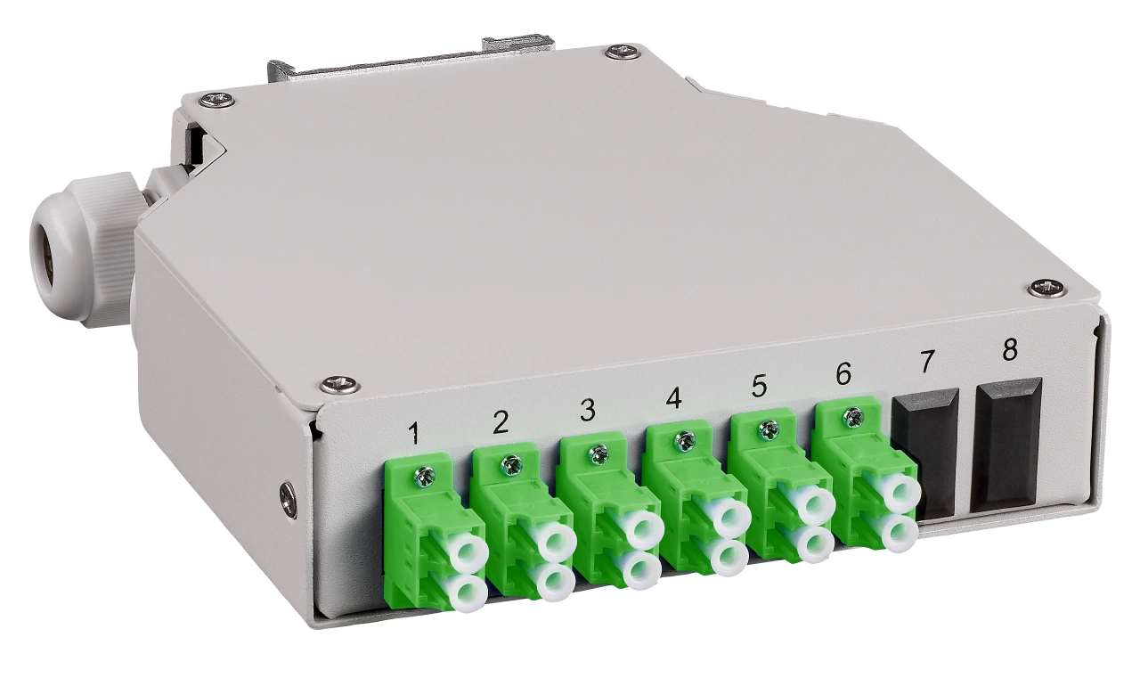 Splicebox FO pt. sina DIN,  8 Fibre, LC/APC, 9/125µm OS2