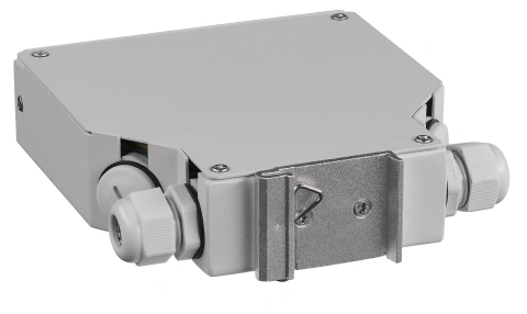 Splicebox FO pt șină DIN, gol, 6 LC-Duplex, RAL7035_2