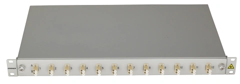 Splicebox, 12 fibre,LC,50/125µm OM2, culisant,19",1UV , ECO_2