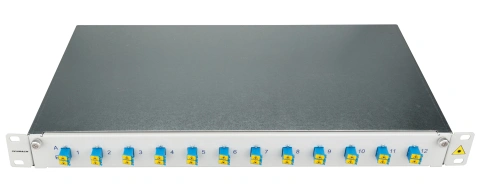 Patchpanel FO 19", 1UV, culisant, pentru 12 fibre, LC, SM